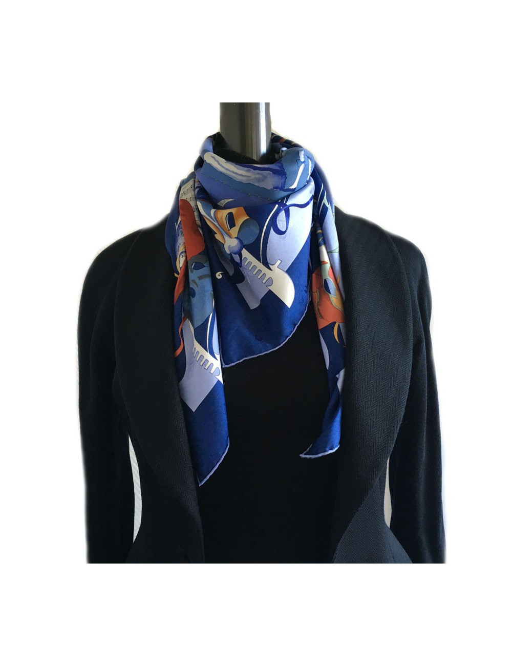 Hermès "Venetian holiday" in night blue silk