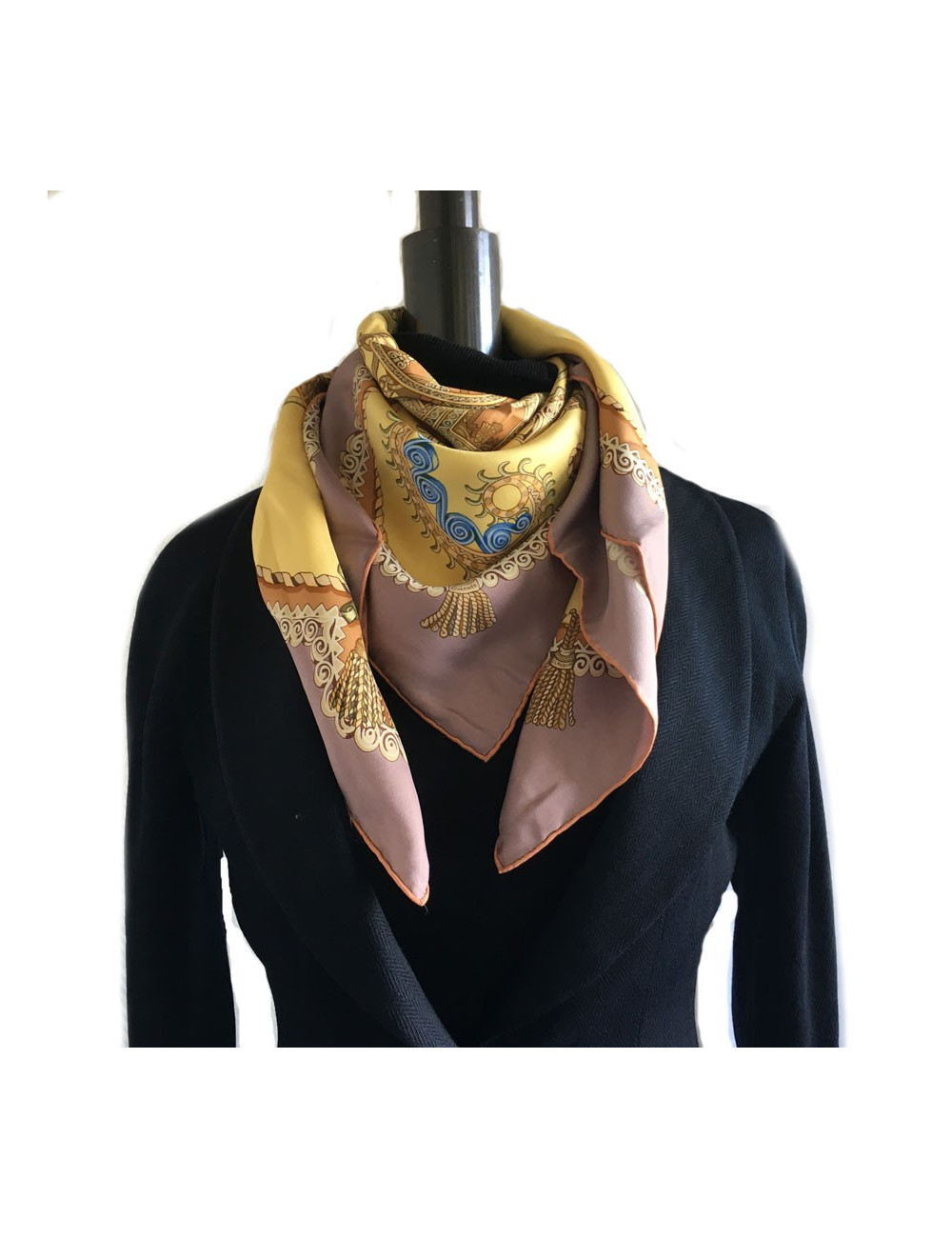 Square silk HERMES "Papéroles"