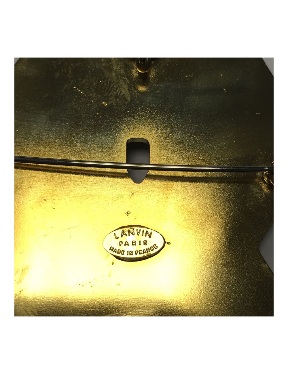 Sautoir LANVIN pendentif broche 8 en strass 