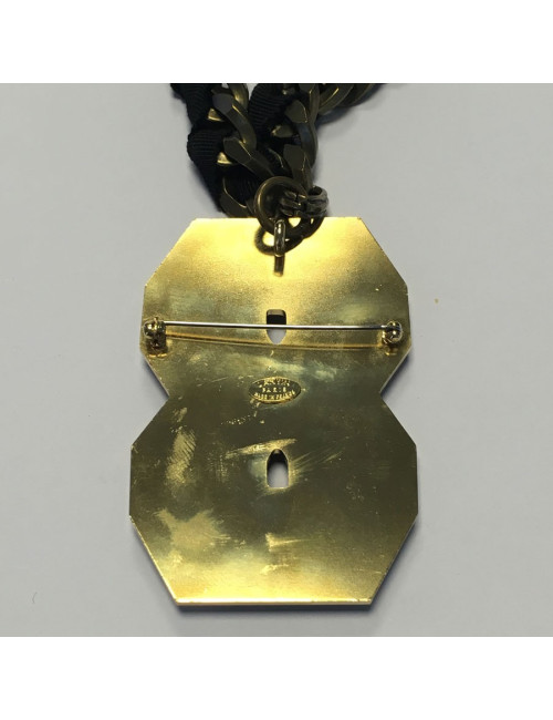 LANVIN pin 8 rhinestone pendant necklace