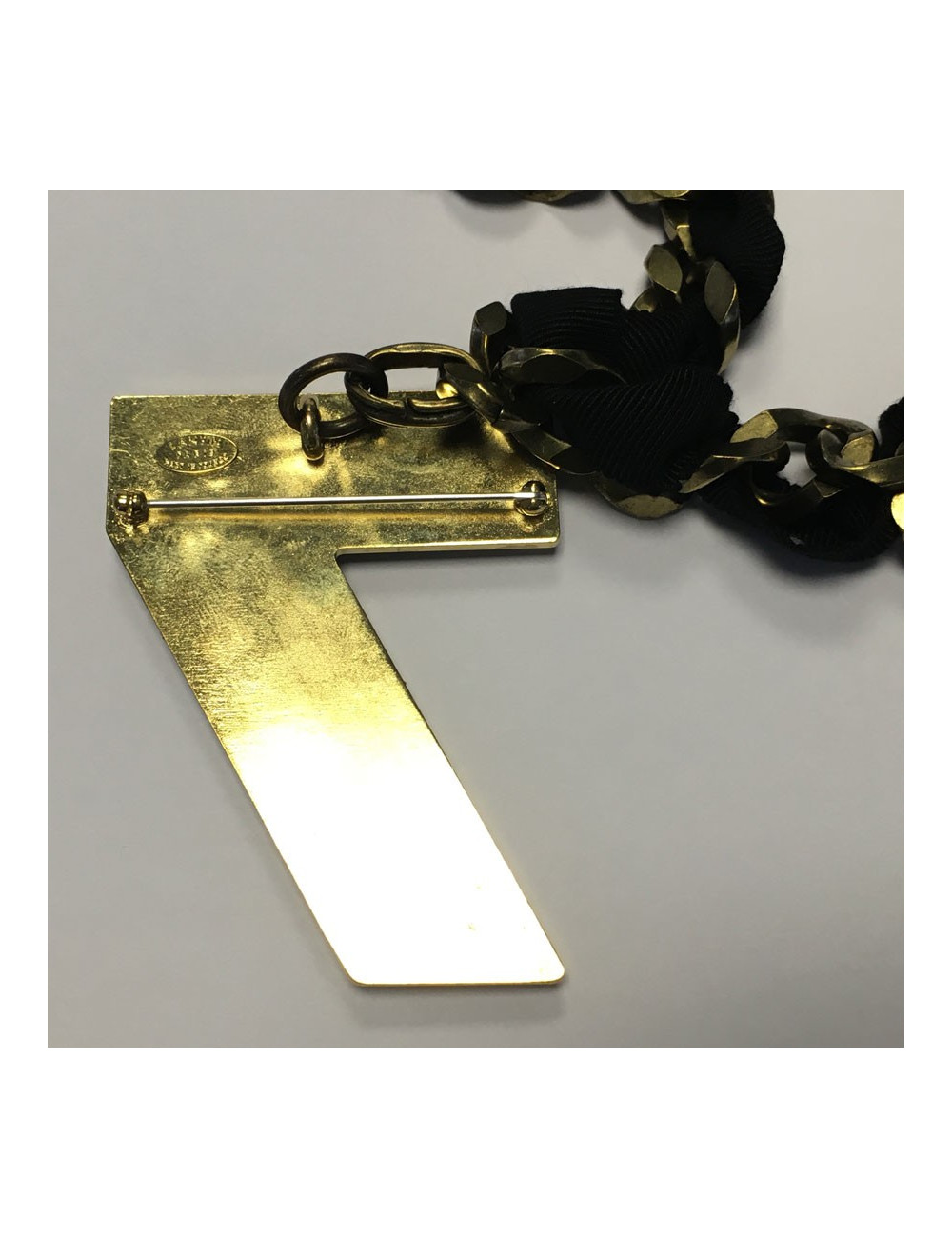 LANVIN pendant brooch '7' in rhinestone necklace