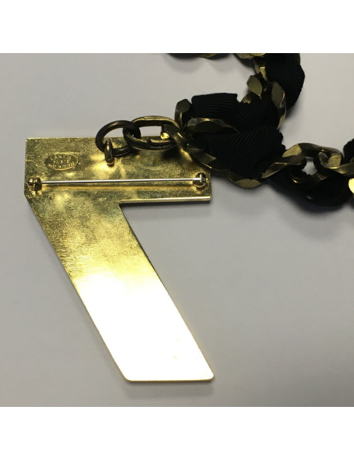 Sautoir LANVIN pendentif broche 7 en strass 