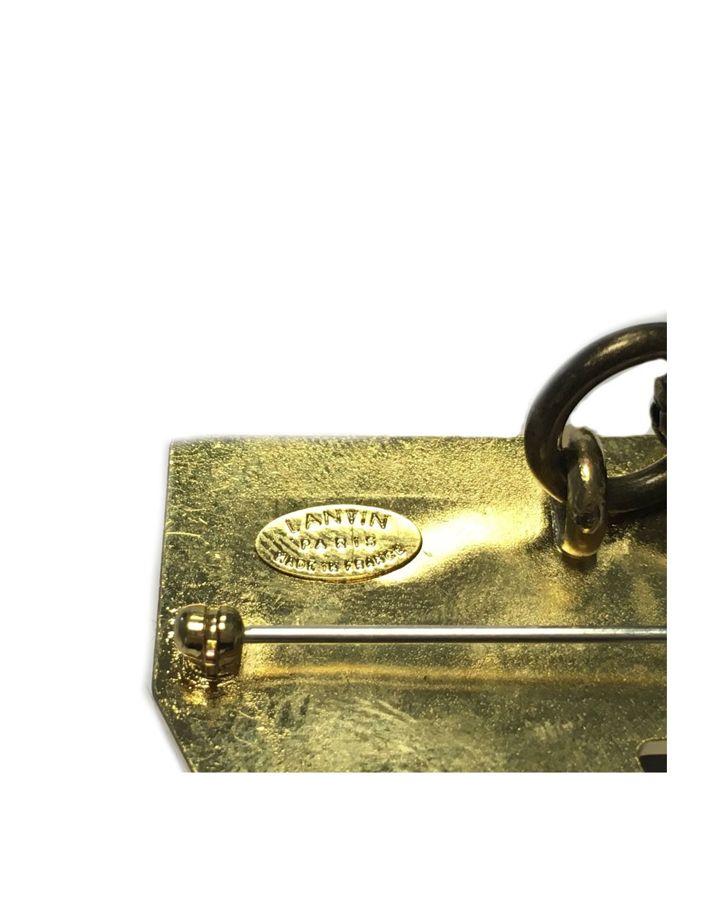 Sautoir LANVIN pendentif broche 7 en strass 