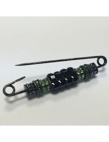 Broche épingle LANVIN en strass multicolores 2