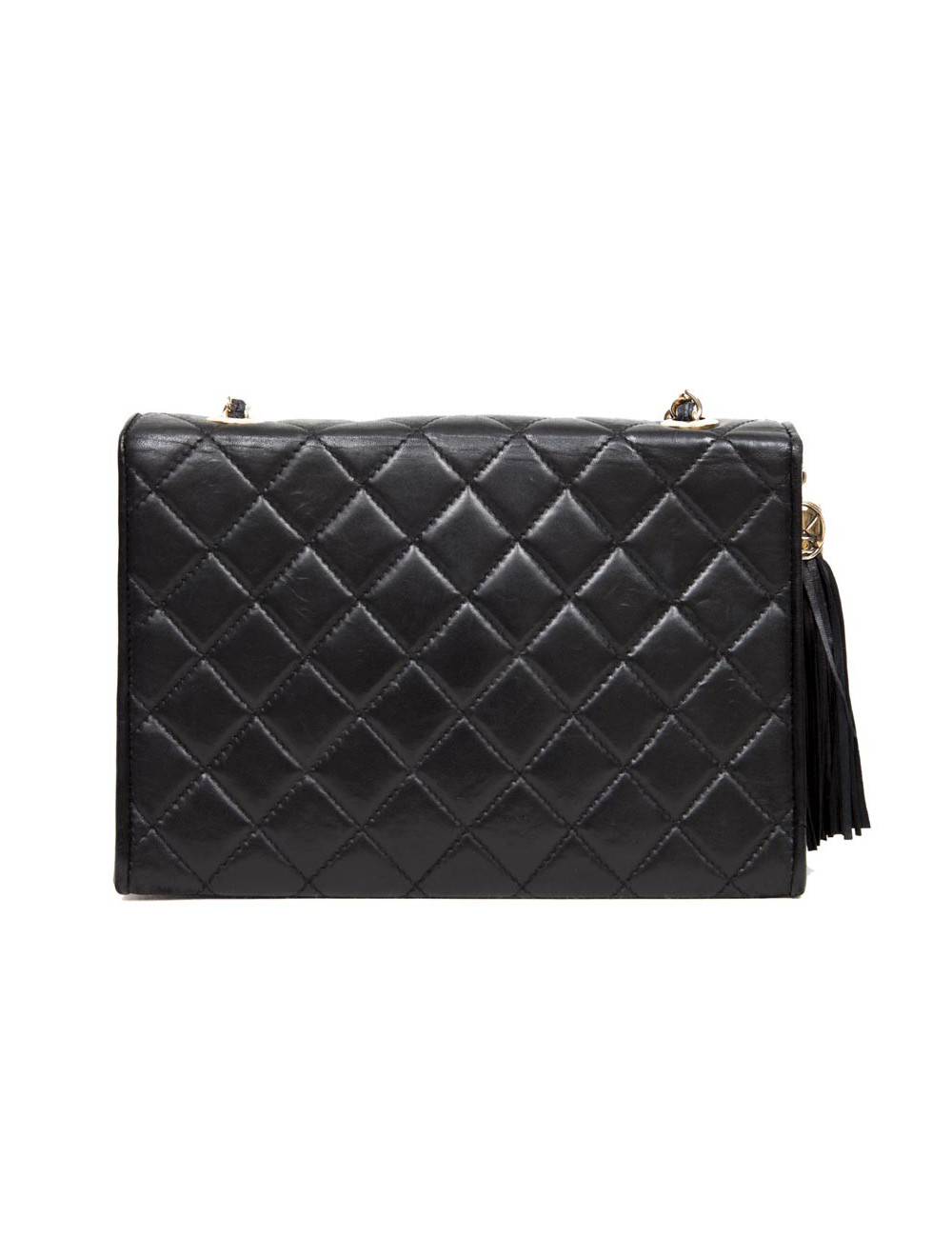 Sac CHANEL cuir agneau noir Vintage