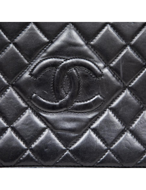 Sac CHANEL cuir agneau noir Vintage