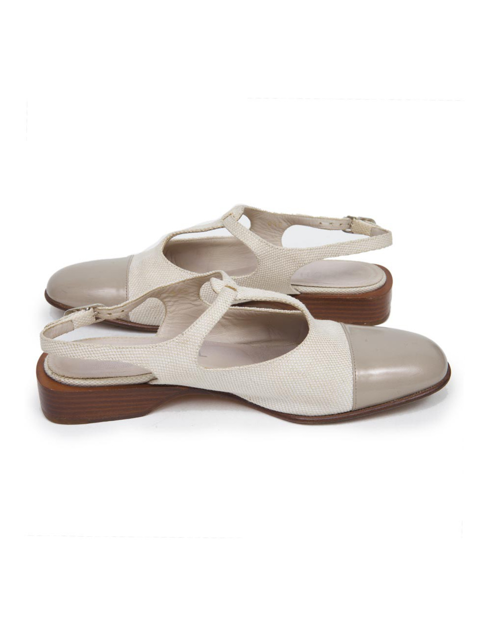 Ballet flats CHANEL T 38.5 canvas and leather