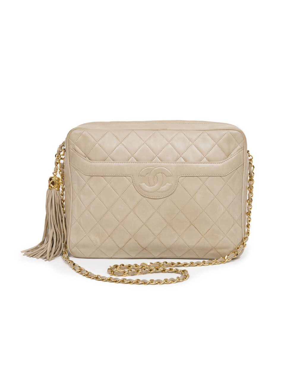 Sac CHANEL cuir d'agneau beige