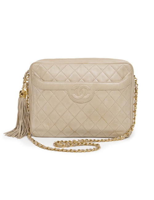 Sac CHANEL cuir d'agneau beige