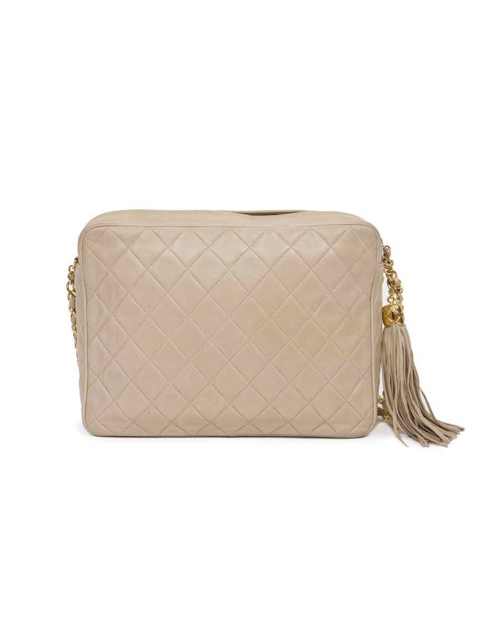 Sac CHANEL cuir d'agneau beige