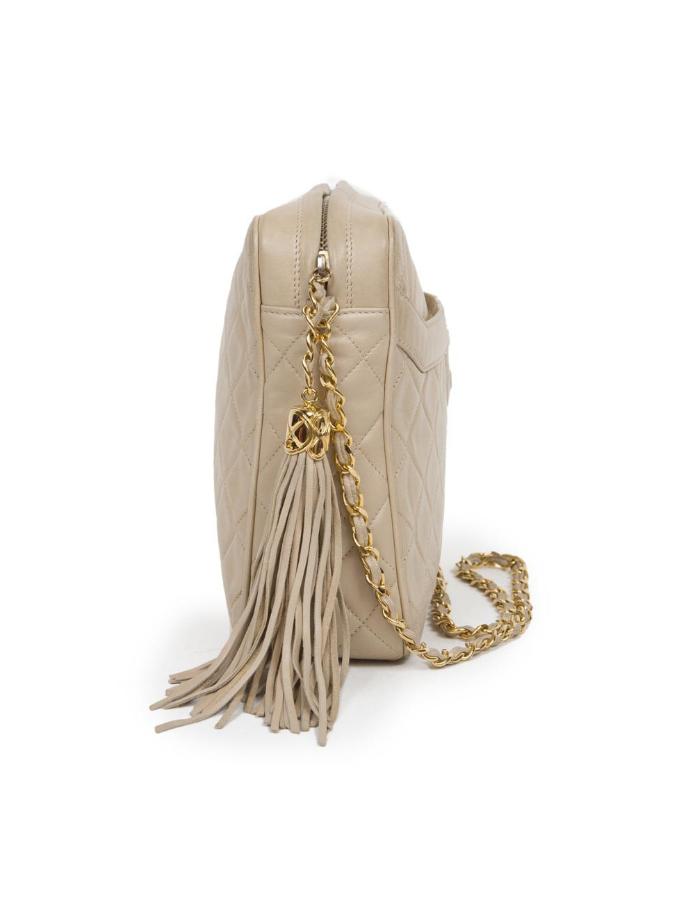 CHANEL beige lambskin bag