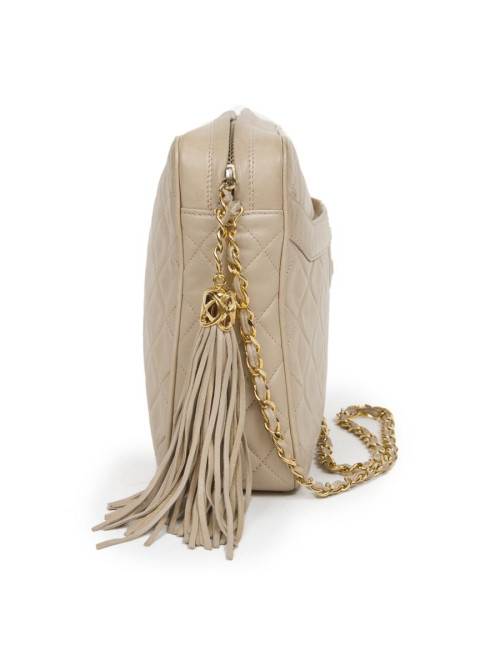 Sac CHANEL cuir d'agneau beige