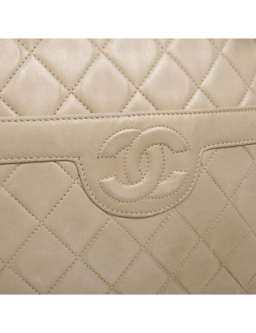 Sac CHANEL cuir d'agneau beige