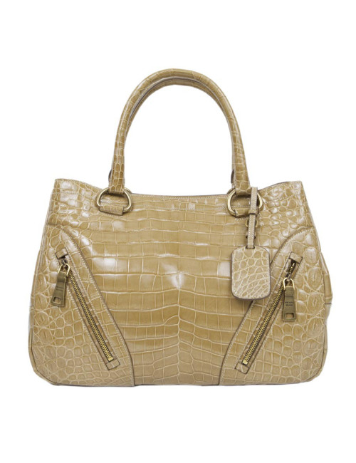 Sac cabas PRADA en crocodile gold