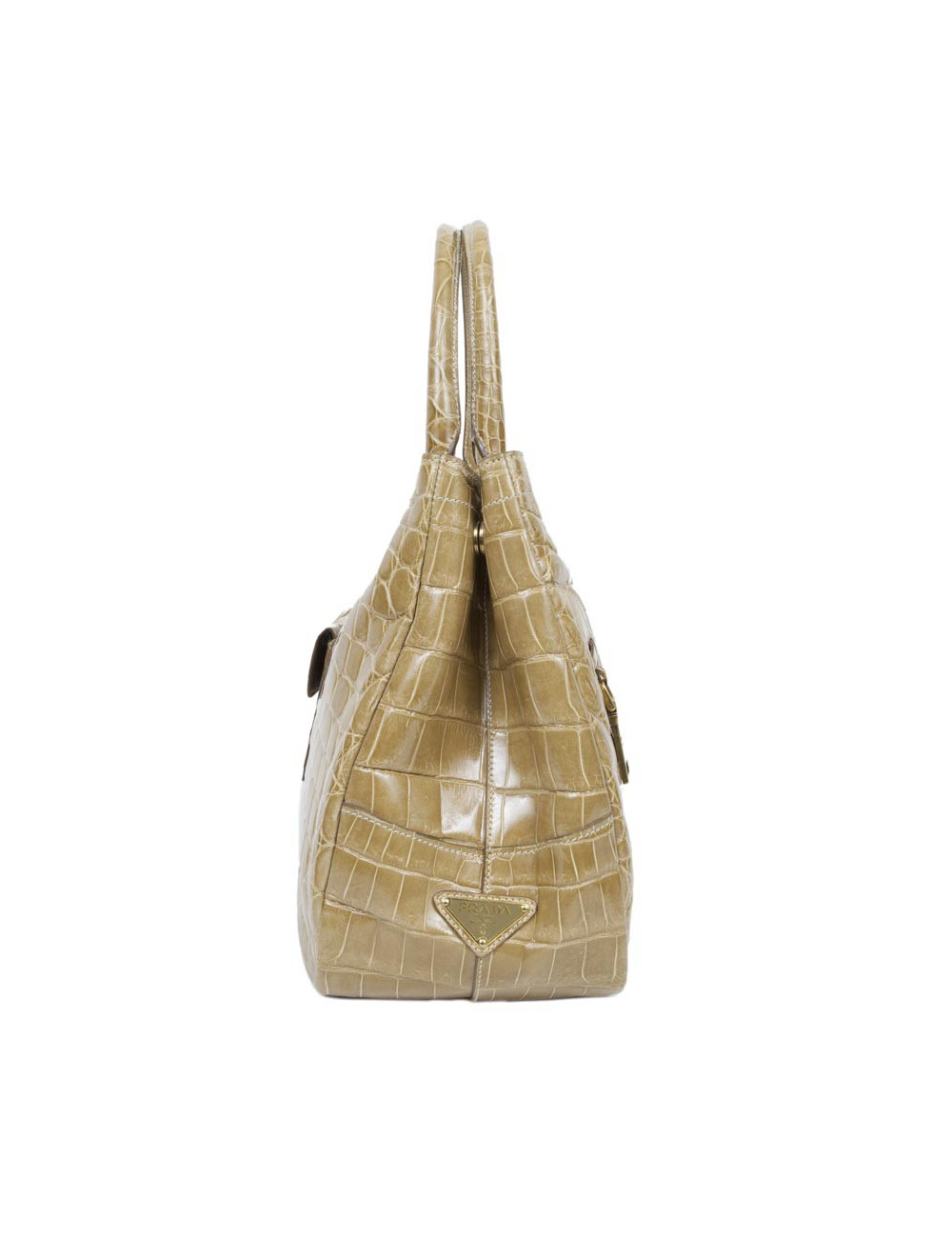 Sac cabas PRADA en crocodile gold