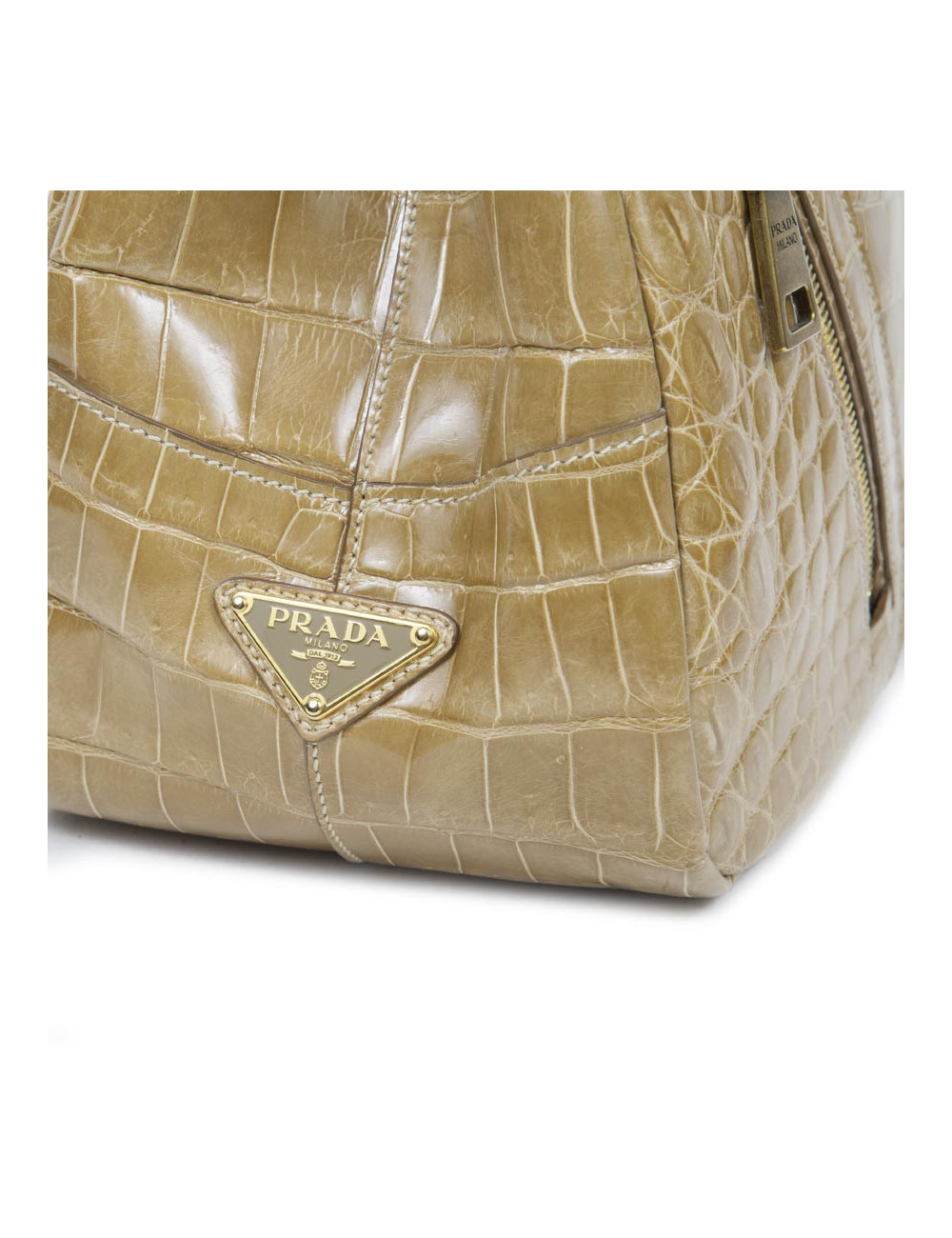 PRADA Tote in gold crocodile bag