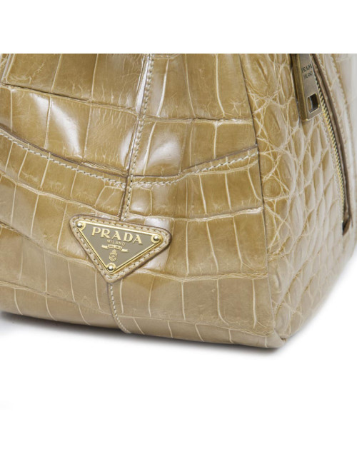 PRADA Tote in gold crocodile bag