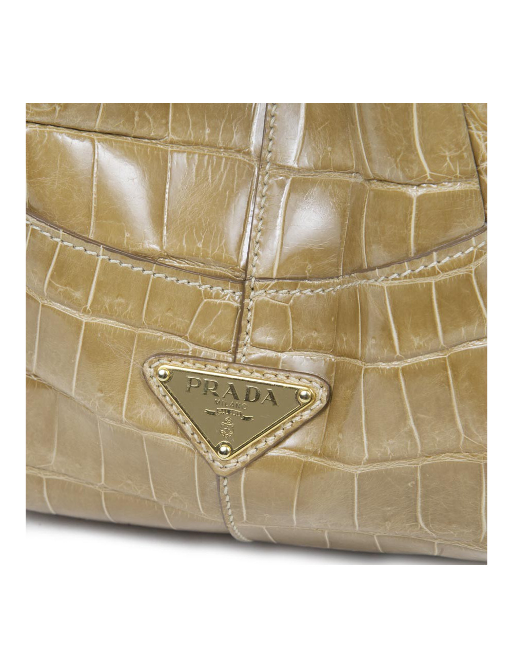 PRADA Tote in gold crocodile bag