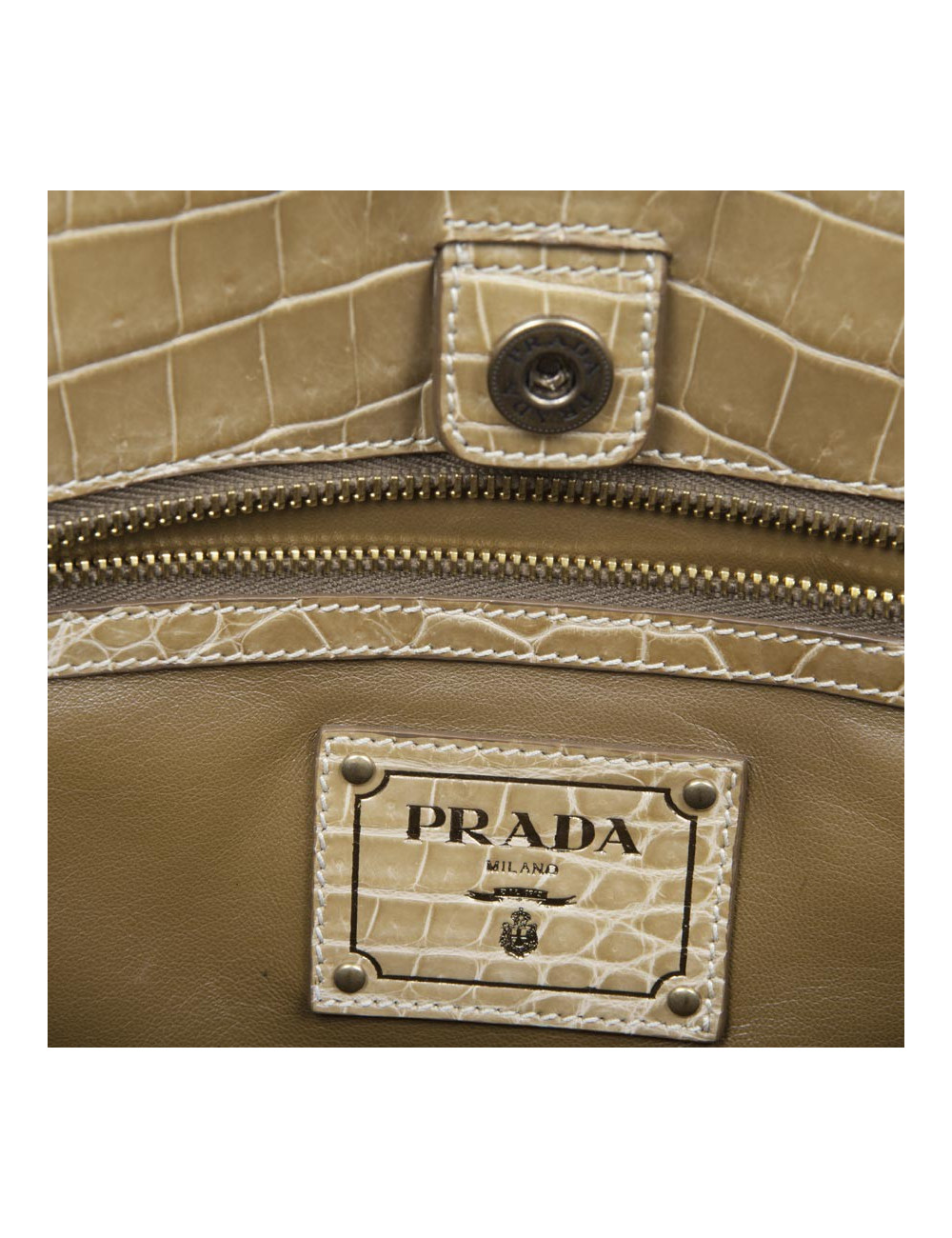Sac cabas PRADA en crocodile gold