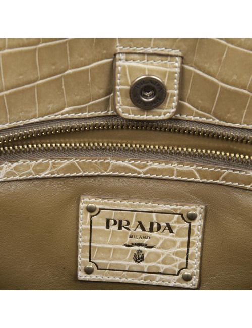 PRADA Tote in gold crocodile bag