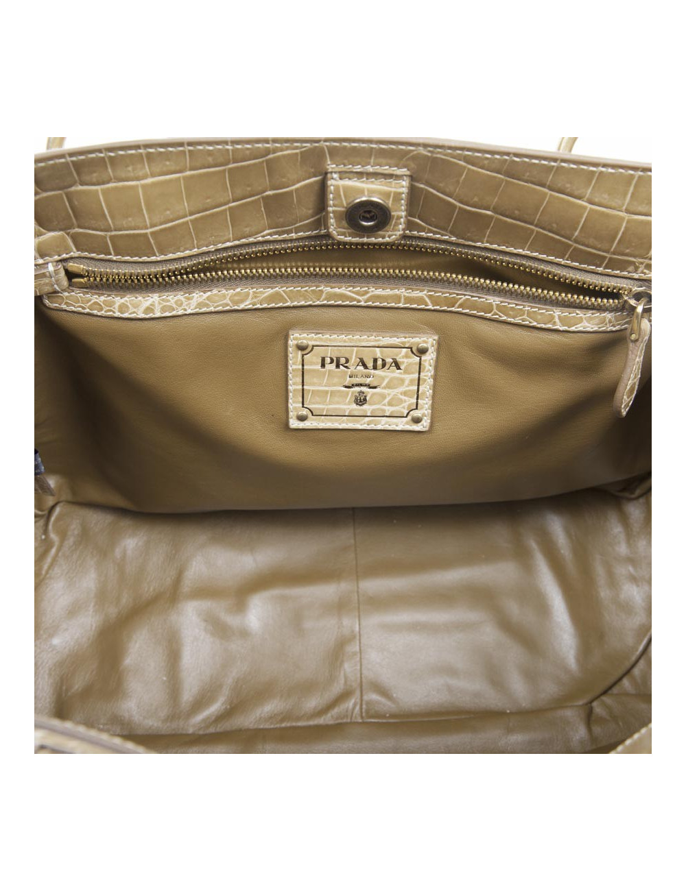 PRADA Tote in gold crocodile bag