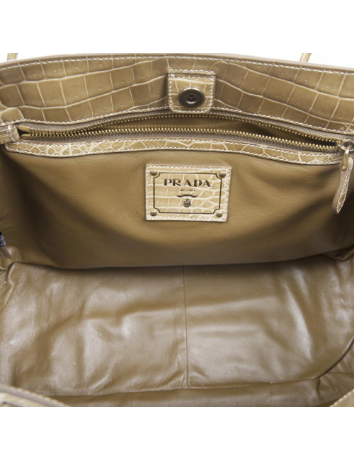 Sac cabas PRADA en crocodile gold