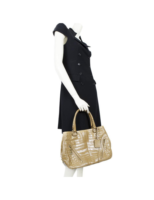Sac cabas PRADA en crocodile gold