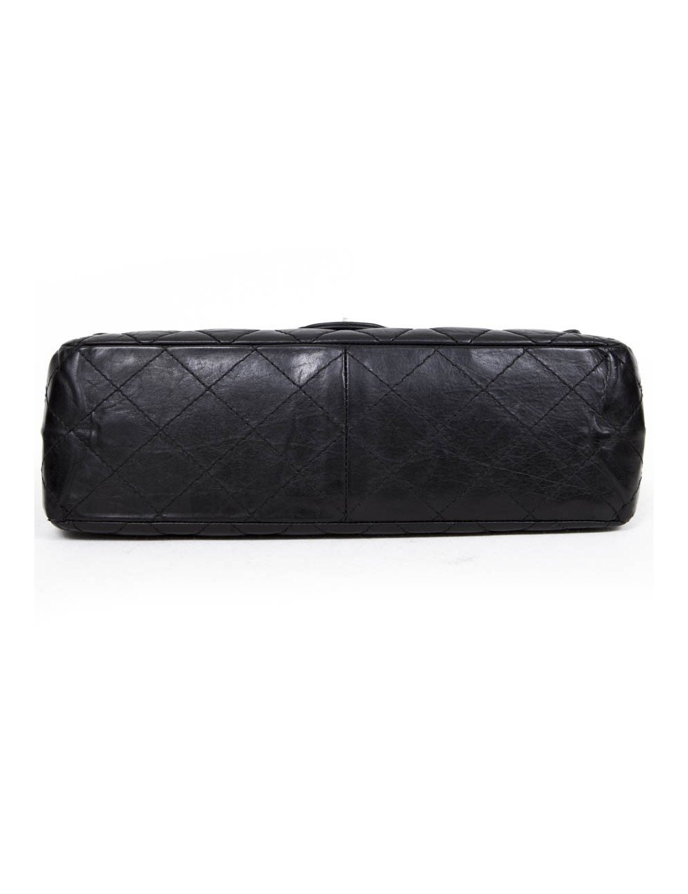Sac 255 CHANEL cuir veilli noir