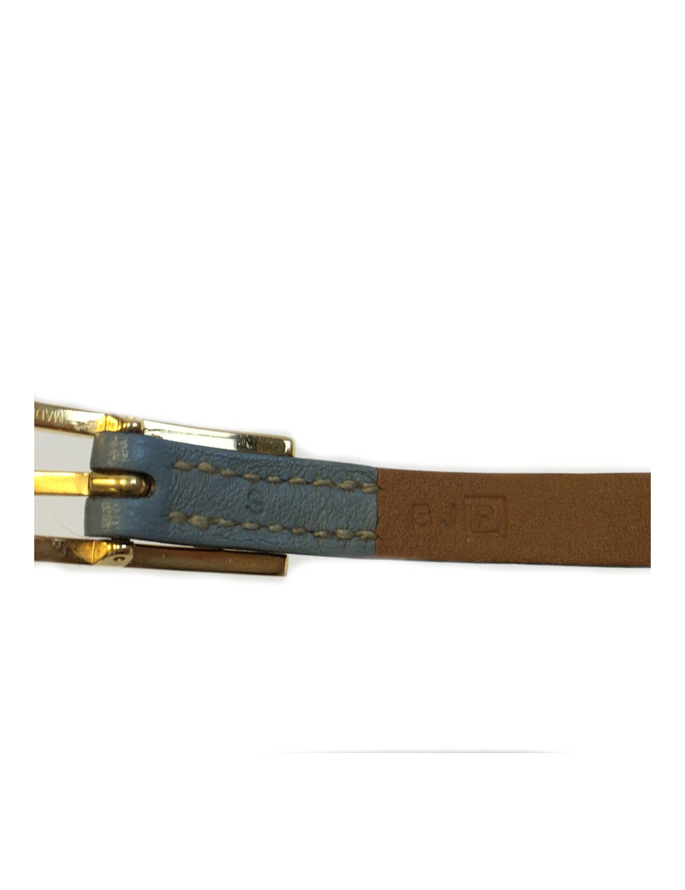 Blue leather HERMES "HAPI" bracelet