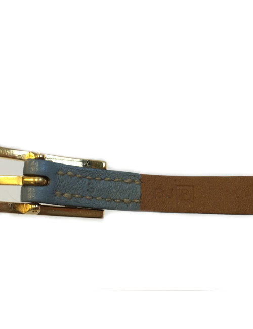 Blue leather HERMES "HAPI" bracelet
