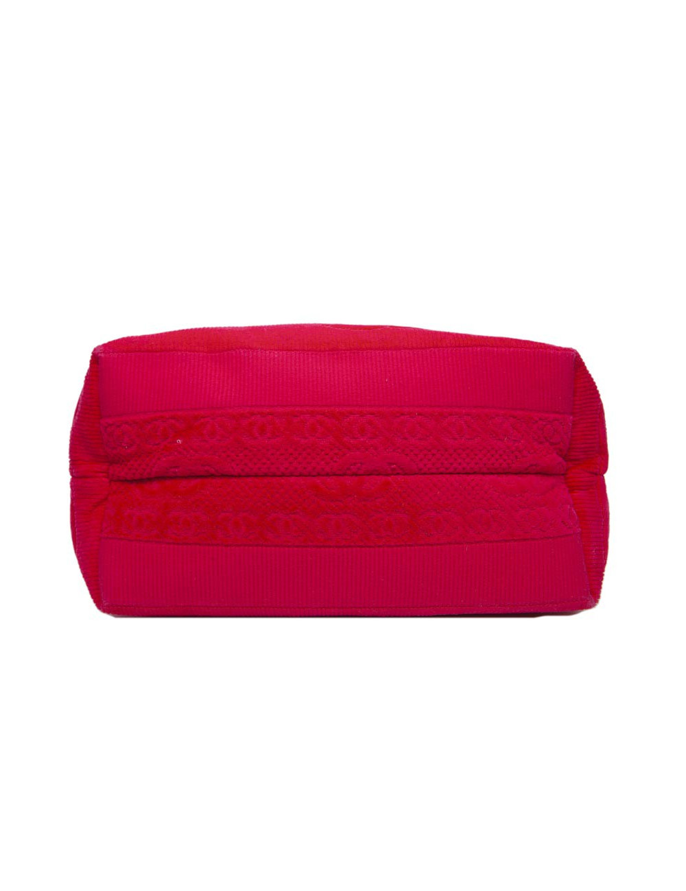 Sac de plage CHANEL et sa serviette éponge fushia