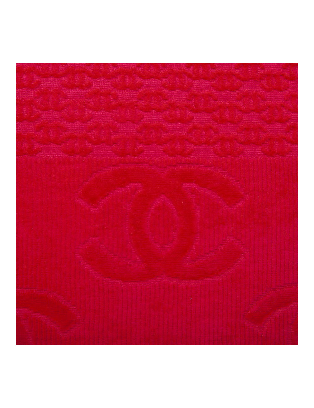 Sac de plage CHANEL et sa serviette éponge fushia