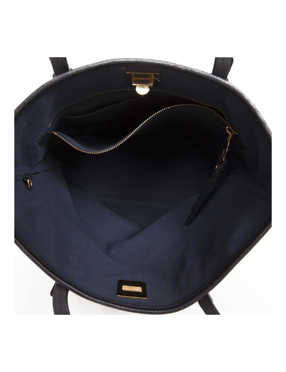 LOUIS VUITTON blue monogram embossed leather bag