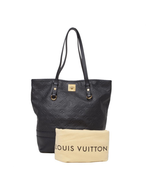 LOUIS VUITTON blue monogram embossed leather bag