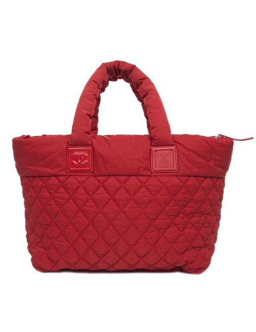 Sac Cocoon CHANEL en toile rouge GM
