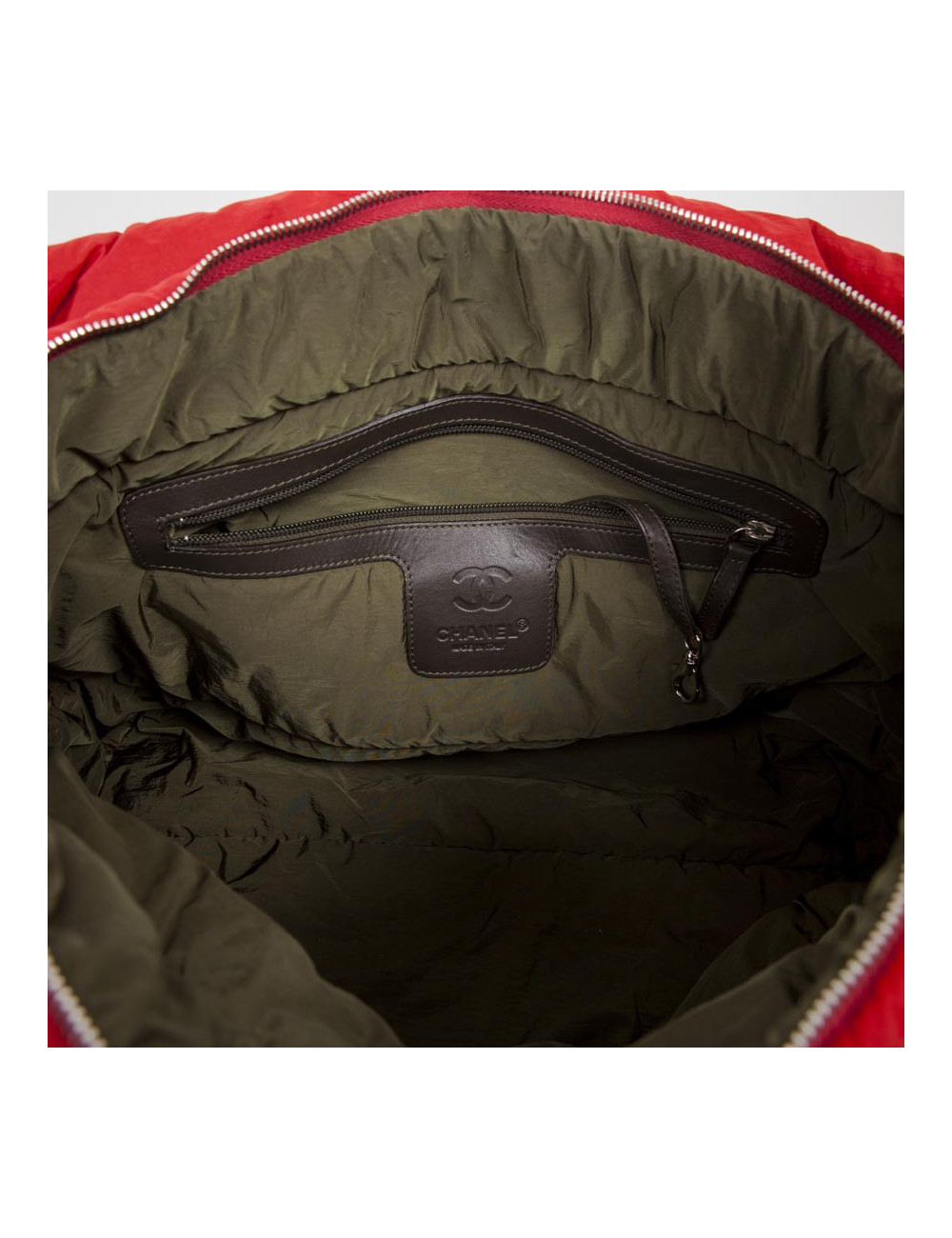 Sac Cocoon CHANEL en toile rouge GM