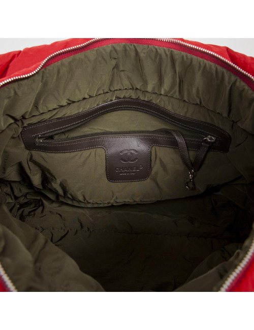 Sac Cocoon CHANEL en toile rouge GM
