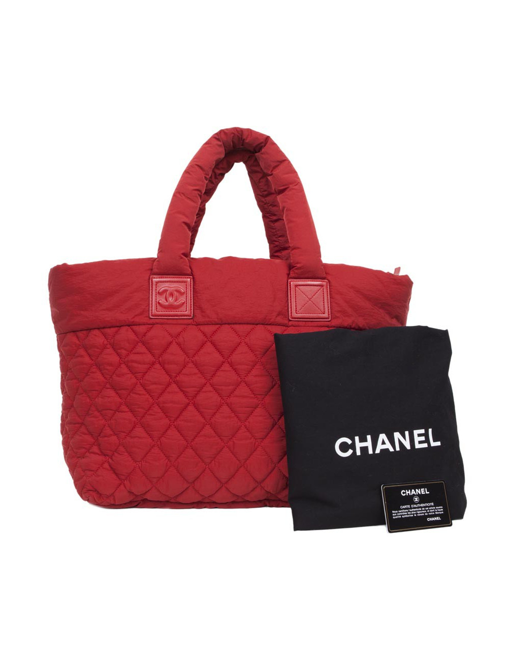 Sac Cocoon CHANEL en toile rouge GM