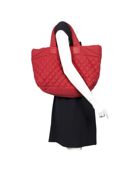 Sac Cocoon CHANEL en toile rouge GM