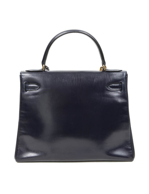 Bag Kelly 28 HERMES leather blue box night