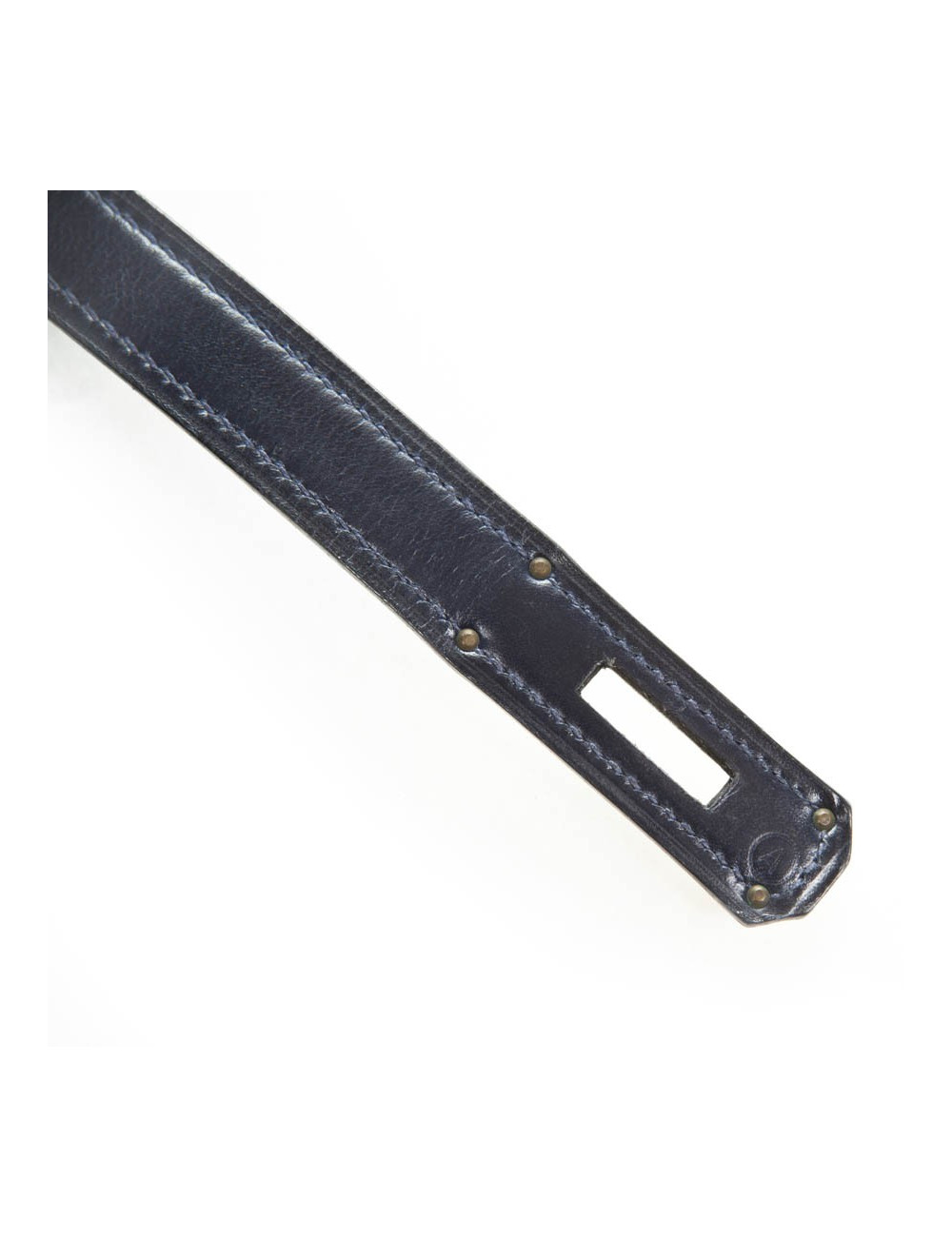 Sac Kelly 28 HERMES en cuir box bleu nuit