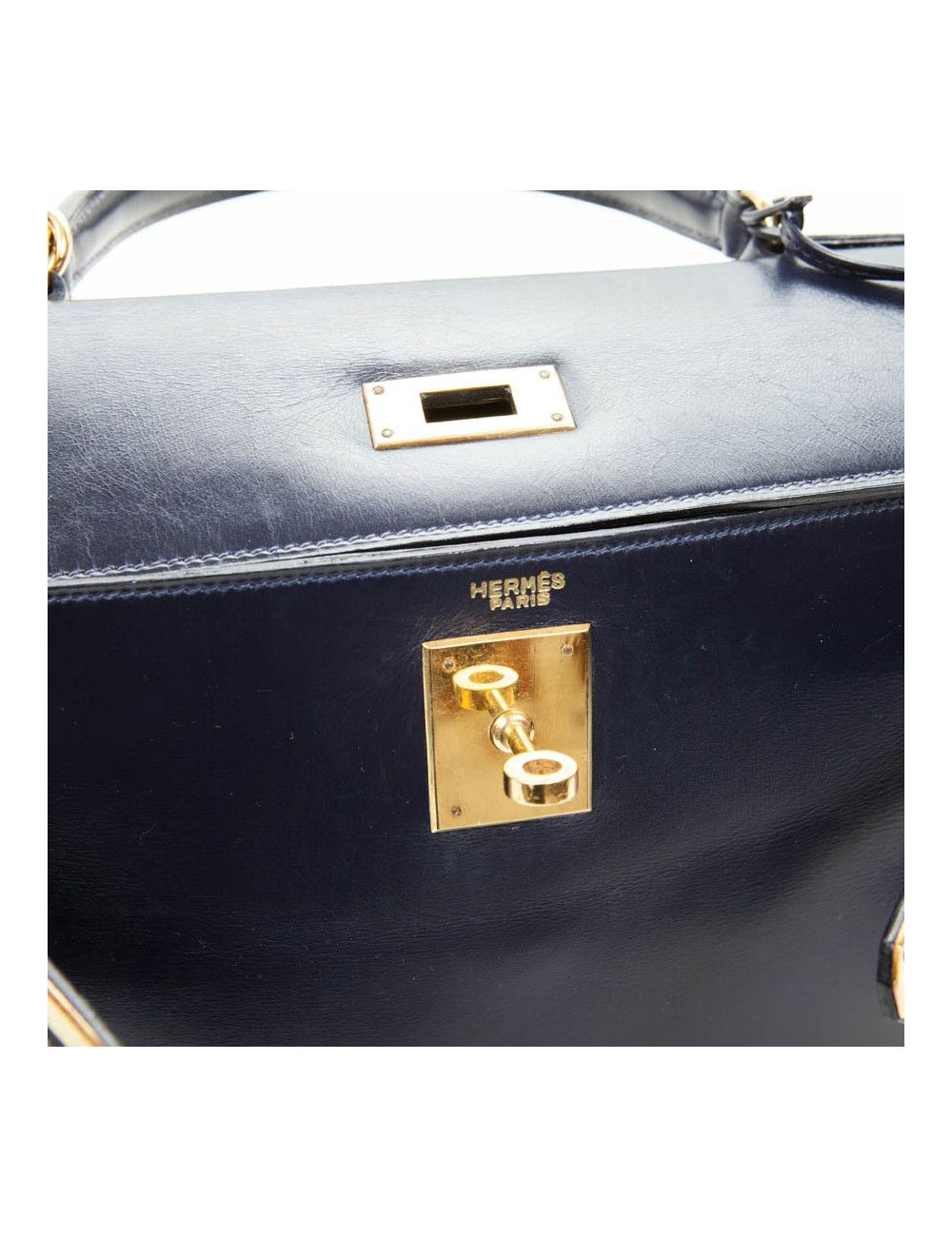 Bag Kelly 28 HERMES leather blue box night