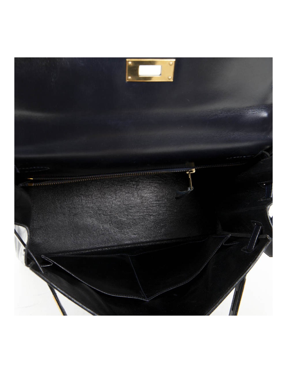 Bag Kelly 28 HERMES leather blue box night