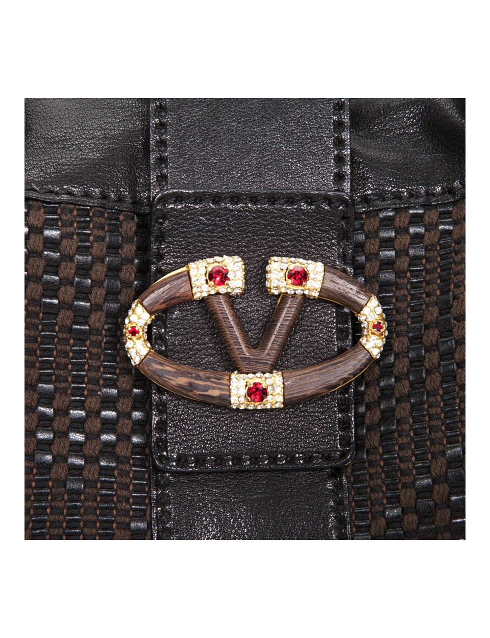 Sav VALENTINO cuir et coton tressé