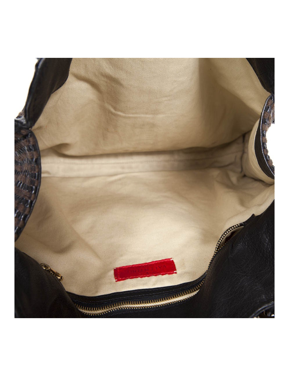 VALENTINO leather bag and braided cotton