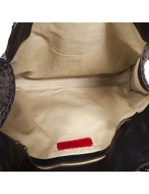VALENTINO leather bag and braided cotton