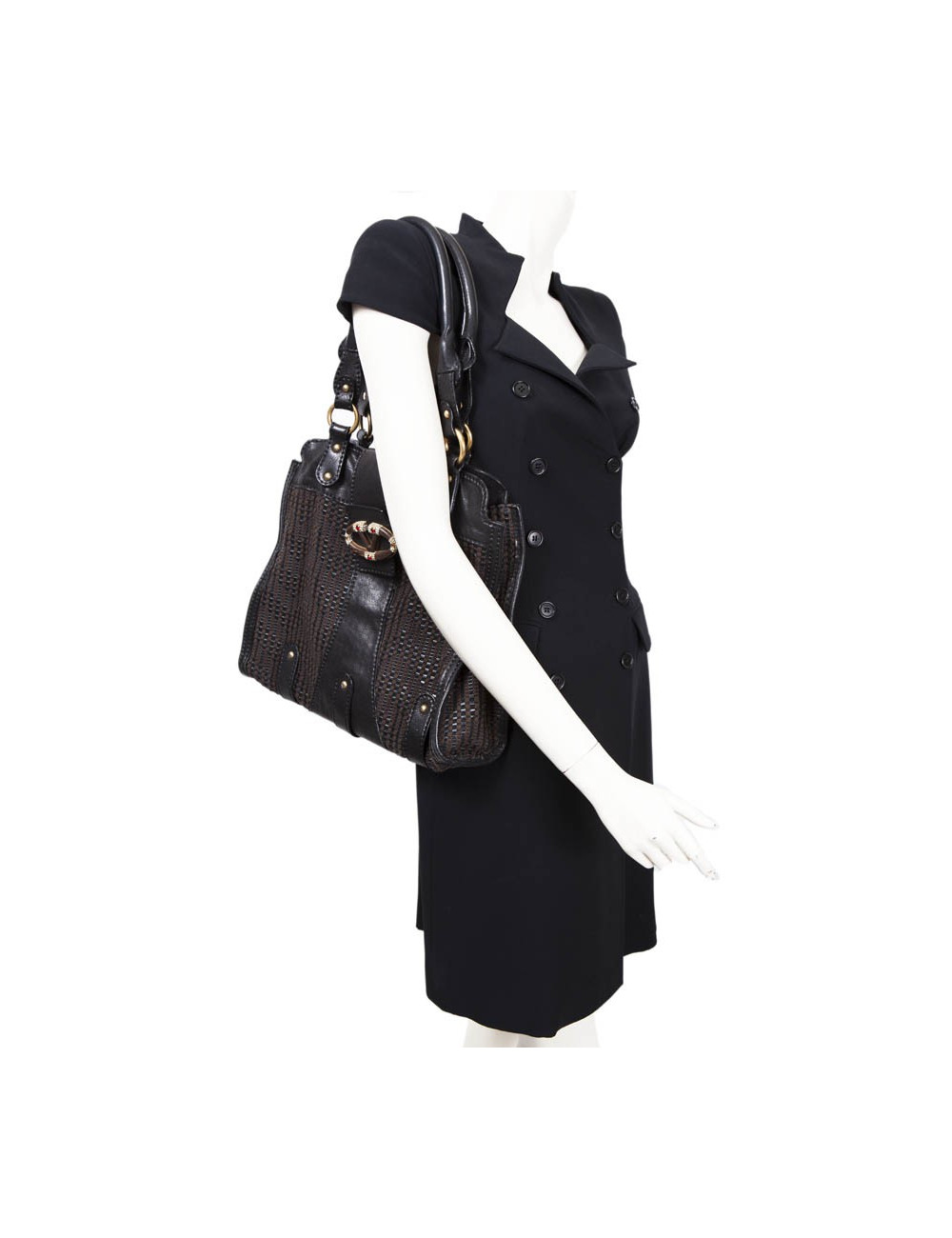 VALENTINO leather bag and braided cotton