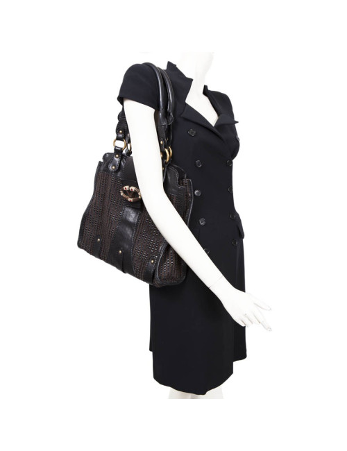 Sav VALENTINO cuir et coton tressé