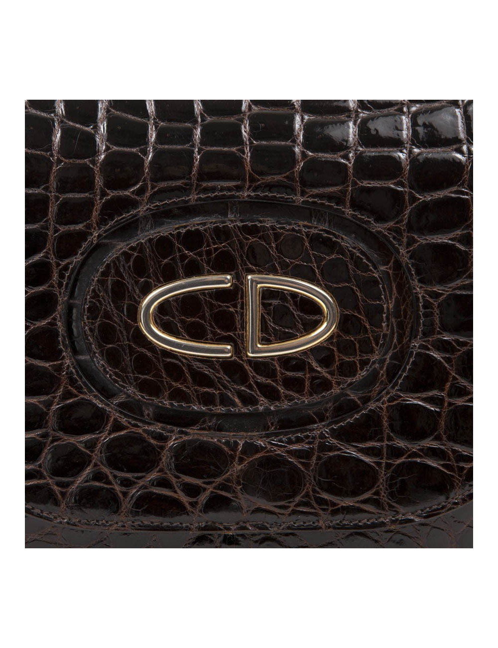 Vintage CHRISTIAN DIOR bag in brown crocodile leather