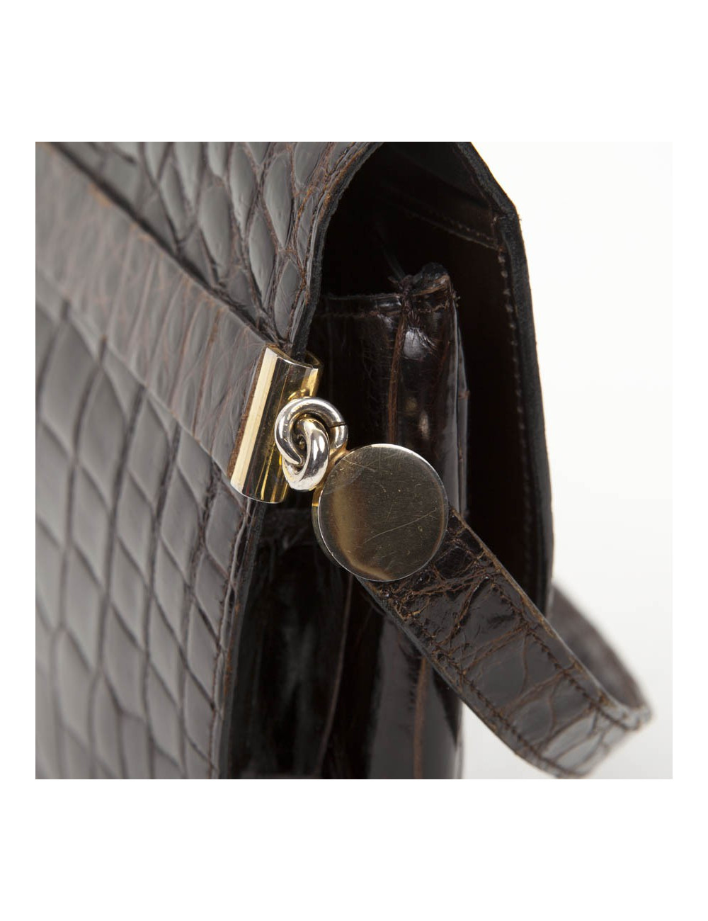 Sac CRHISTIAN DIOR Vintage crocodile marron